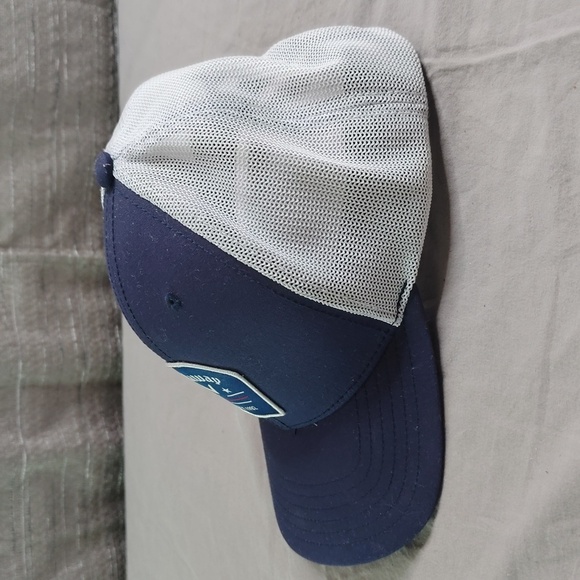Callaway Mesh Hat Cap Strap Back White Blue Adjustable Golf Baseball Patch Logo - Picture 2 of 10